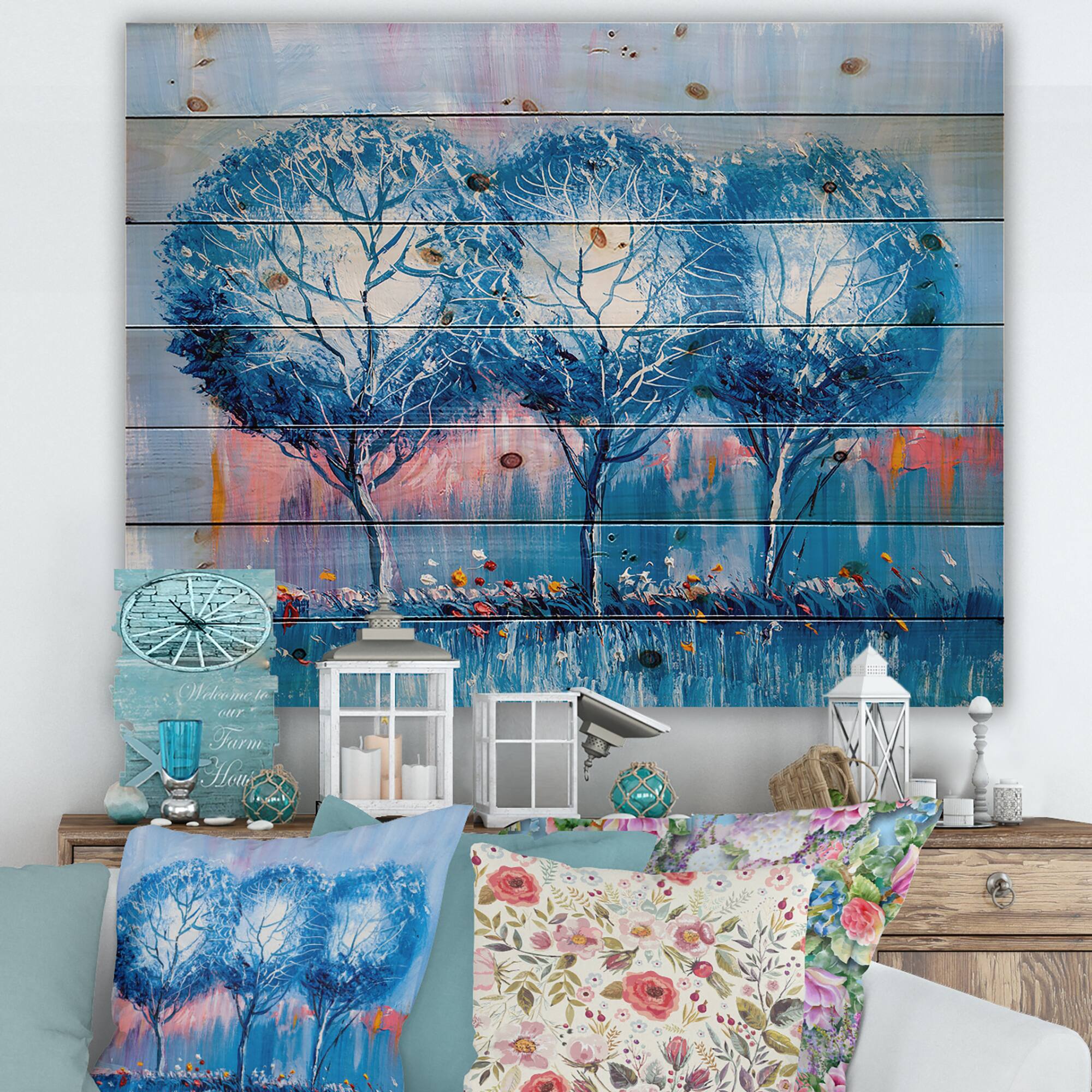 Designart - Colourful Trees Impressionist Landscape III